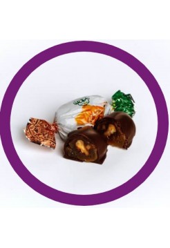 Конфеты шоколадные персик с грецким орехом  Eco Foods 1кг